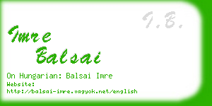 imre balsai business card